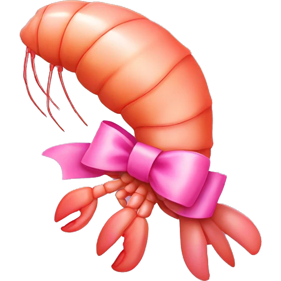 Shrimp with pink bow emoji
