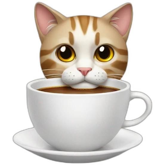cat drinking coffee emoji