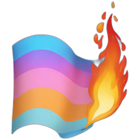 trans flag in fire emoji