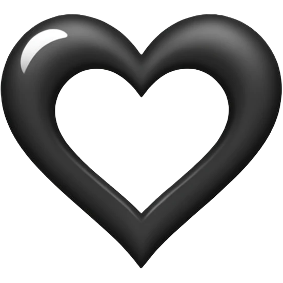 Siyah beyaz kalp emoji