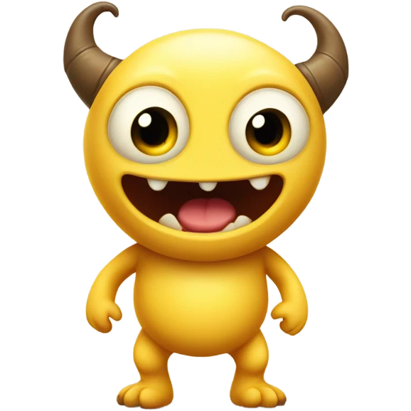 kind funny yellow baby monster emoji
