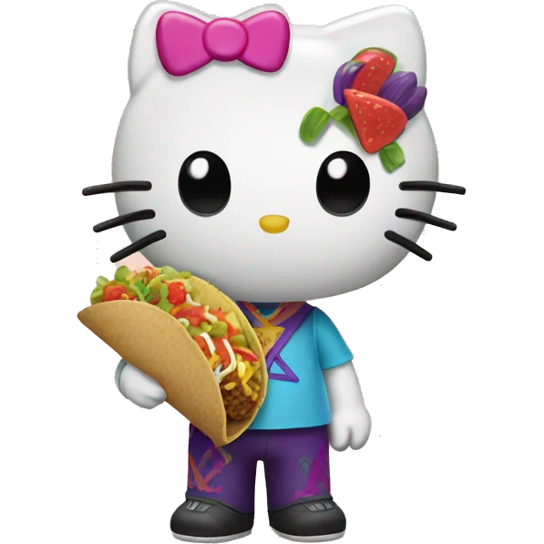 Hello kitty eating Taco Bell  emoji