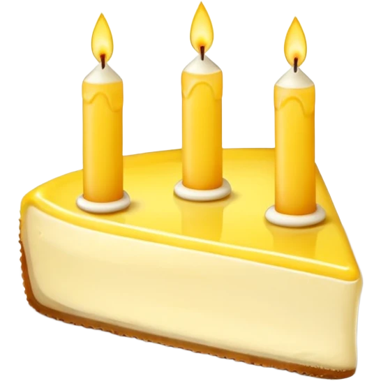triangle lemon cheesecake on plate and birthday candles emoji