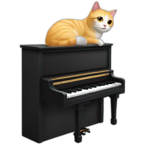 Un Chat qui fait du piano emoji