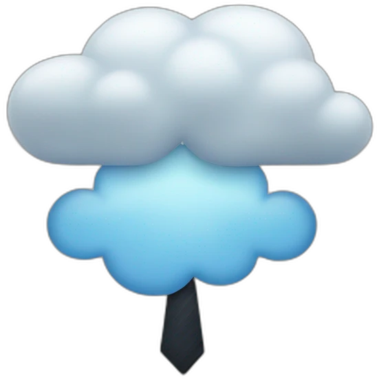 cloud whit face in suit and a tie emoji