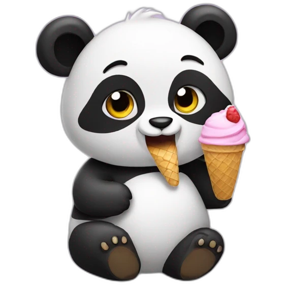 Panda eating ice cream emoji