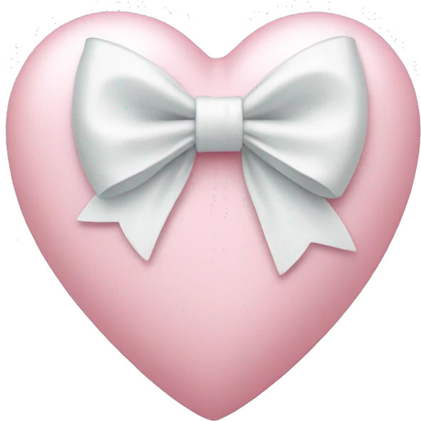 Pastel pink heart with white bow emoji