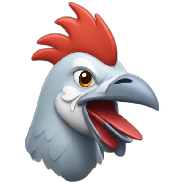 rooster in shark costume emoji