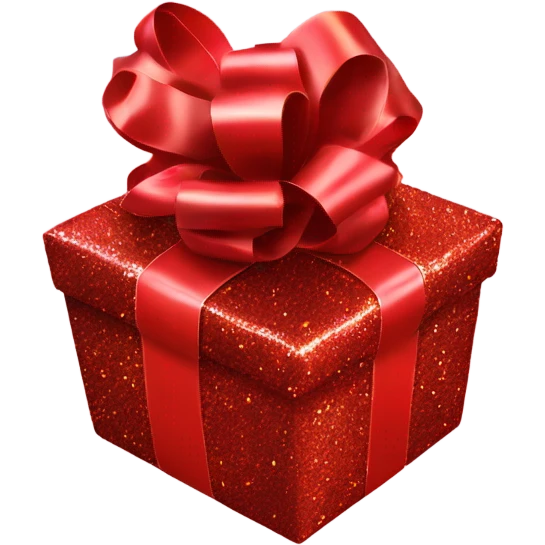 red glitter metallic confetti gift bow wrapping  emoji