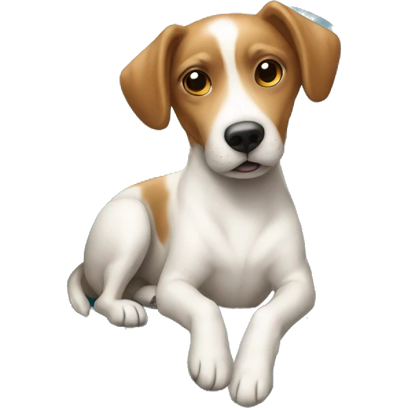Chien qui mange sur une chaise emoji