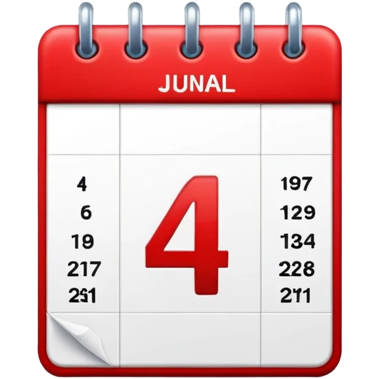 Calendar with number 4 emoji