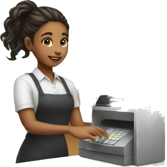 girl paying at the cash register emoji