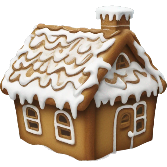 gingerbread house snow on top of roof emoji