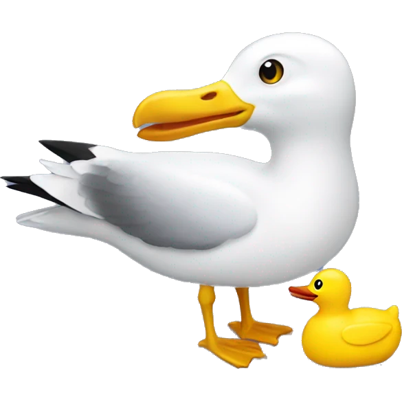 Seagull carrying a rubber duck  emoji
