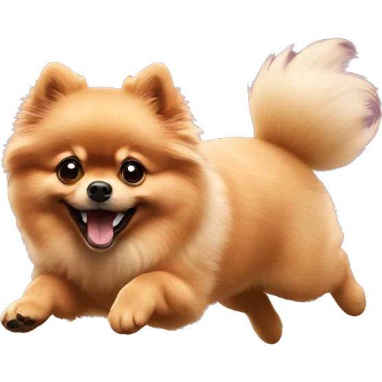 Pomeranian jumping emoji