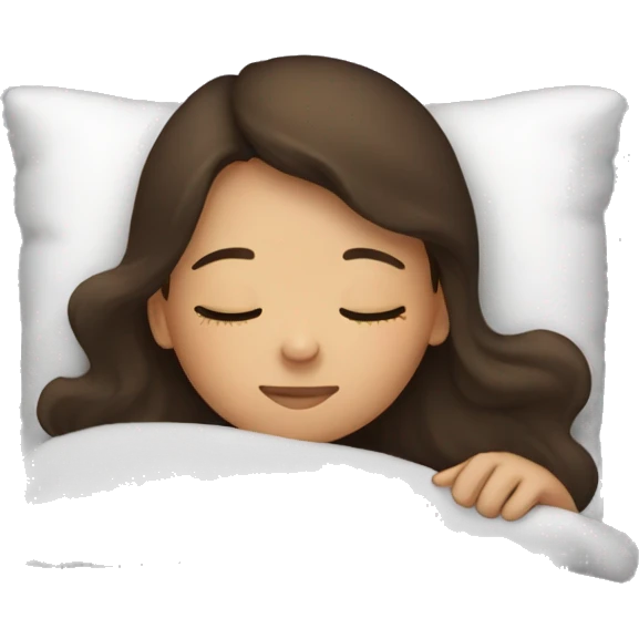 Brunette girl sleeping emoji
