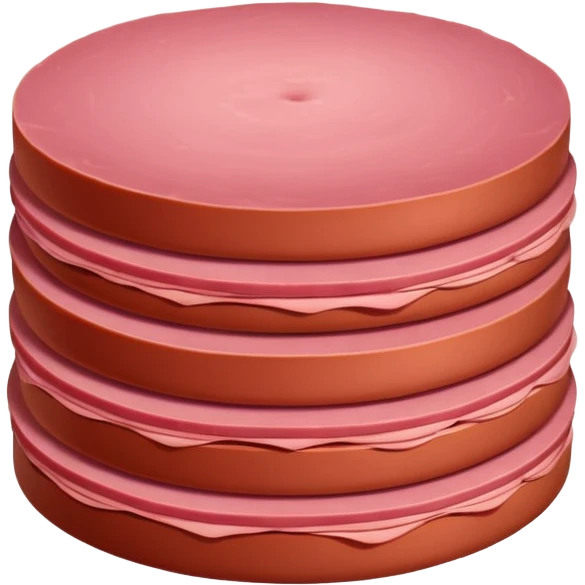 stack of pink bologna slices emoji