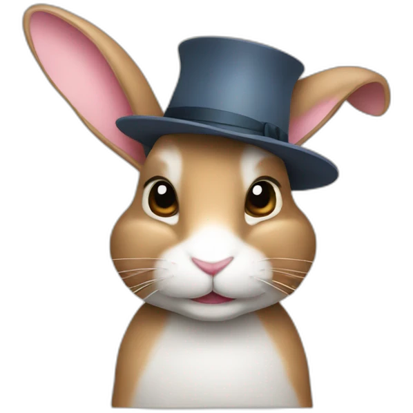 bunny with a hat emoji