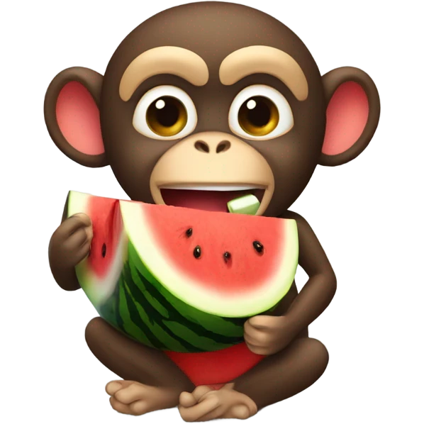 A monkey eating watermelon  emoji