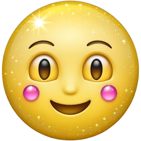 Shine emoji covered in glitter emoji