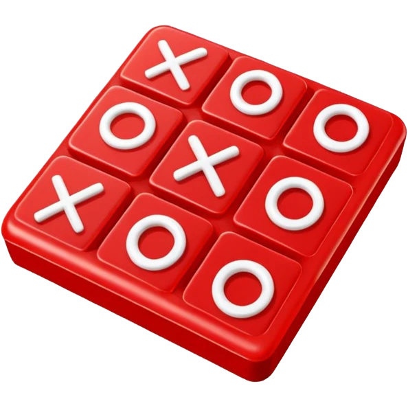 red tic tac toe nought emoji