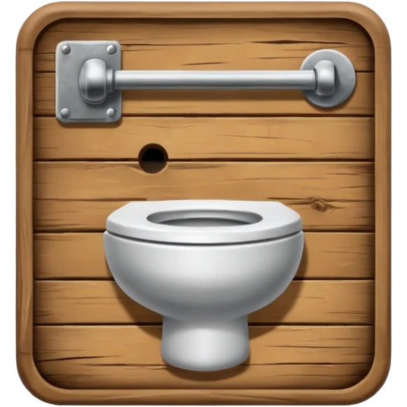 Wooden sign, toilet emoji