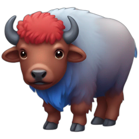 Blue red Little bison 🦬 emoji