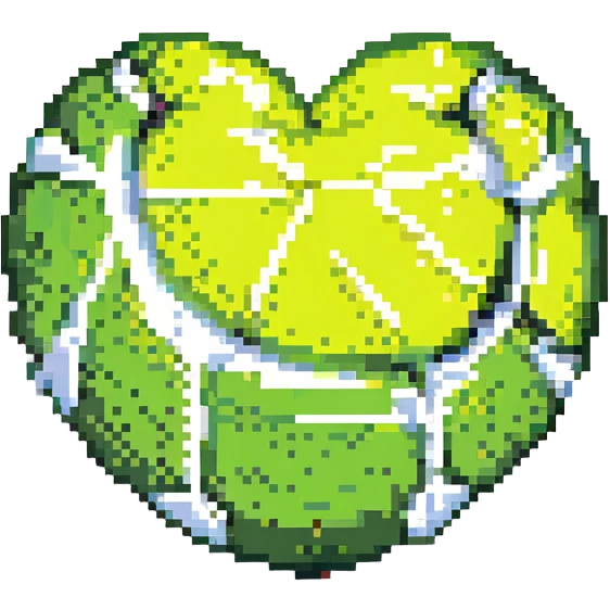 tennis ball shaped like a heart emoji