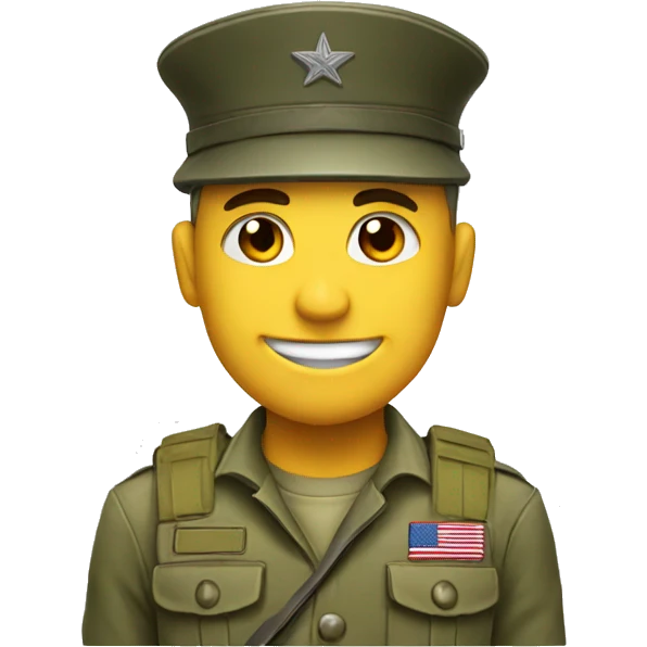 soldier with a happy face emoji