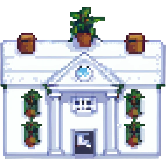 pixel art of the White House emoji