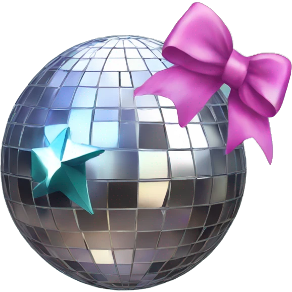Disco ball with a bow on it emoji