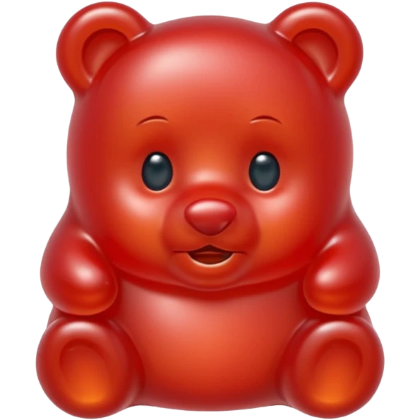 beautiful red gummy bear with long hair, only head emoji