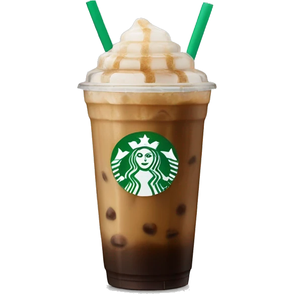Starbuck ice coffee with ice cubes emoji
