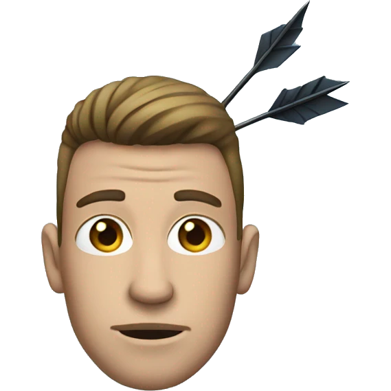 guy with an arrow on the face blue  emoji