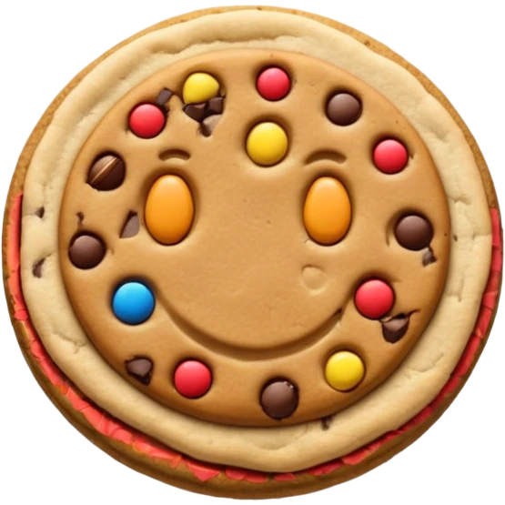 Emoji style chocolate chip cookie, clean lines, simple design emoji