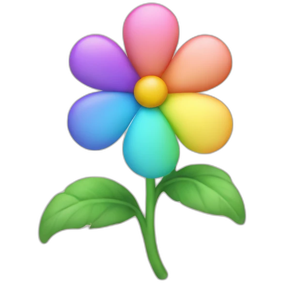 Pastel-Rainbow flower emoji