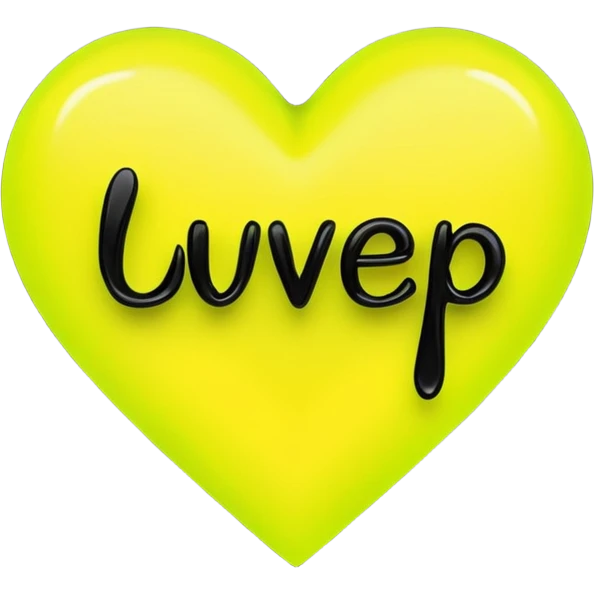 A neon yellow heart with black brushes inside the heart and The text UVP inside the heart emoji