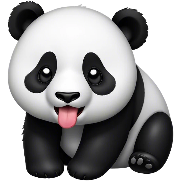Panda with tongue out emoji