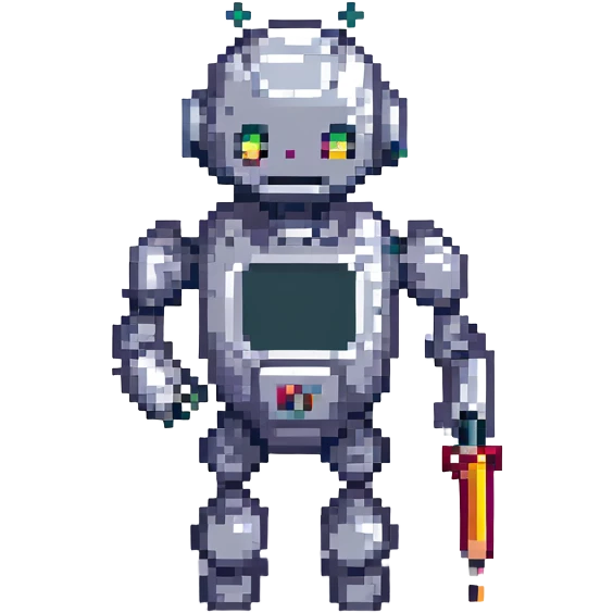 robot holding a pen emoji