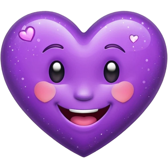 Laughing Glittery purple heart emoji