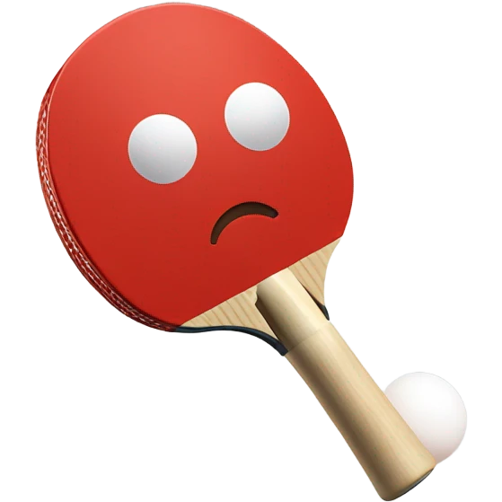 red table tennis bat and white ball emoji