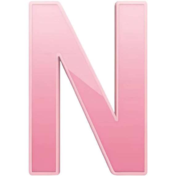 Netflix aesthetic "N" logo in pastel pink with white glowing outline emoji