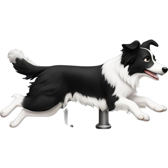 Border collie jumping over anvil emoji