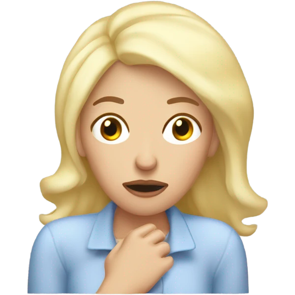 Lady lying down with blonde hair feeling sick after eating too much Christmas turkey emoji