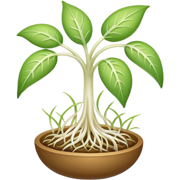 Bean sprouts laid out emoji