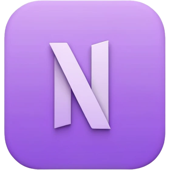 Netflix aesthetic "N" logo in pastel purple emoji