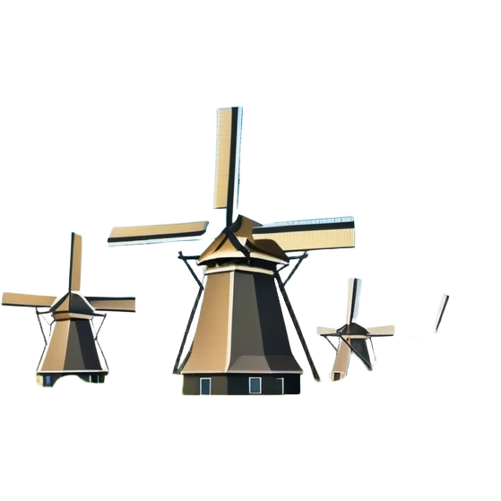 cinematic-realistic-kinderdijk-windmills-landmark-emoji,-showcasing-traditional-dutch-windmills-aligned-along-a-tranquil-canal,-with-lush-green-fields emoji