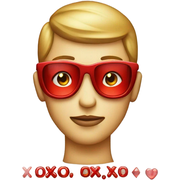 “XOXO” in sparkly red font emoji