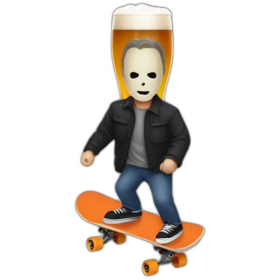 michael myers skateboarding beer emoji