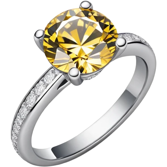 Ring round engagement ring pave  emoji